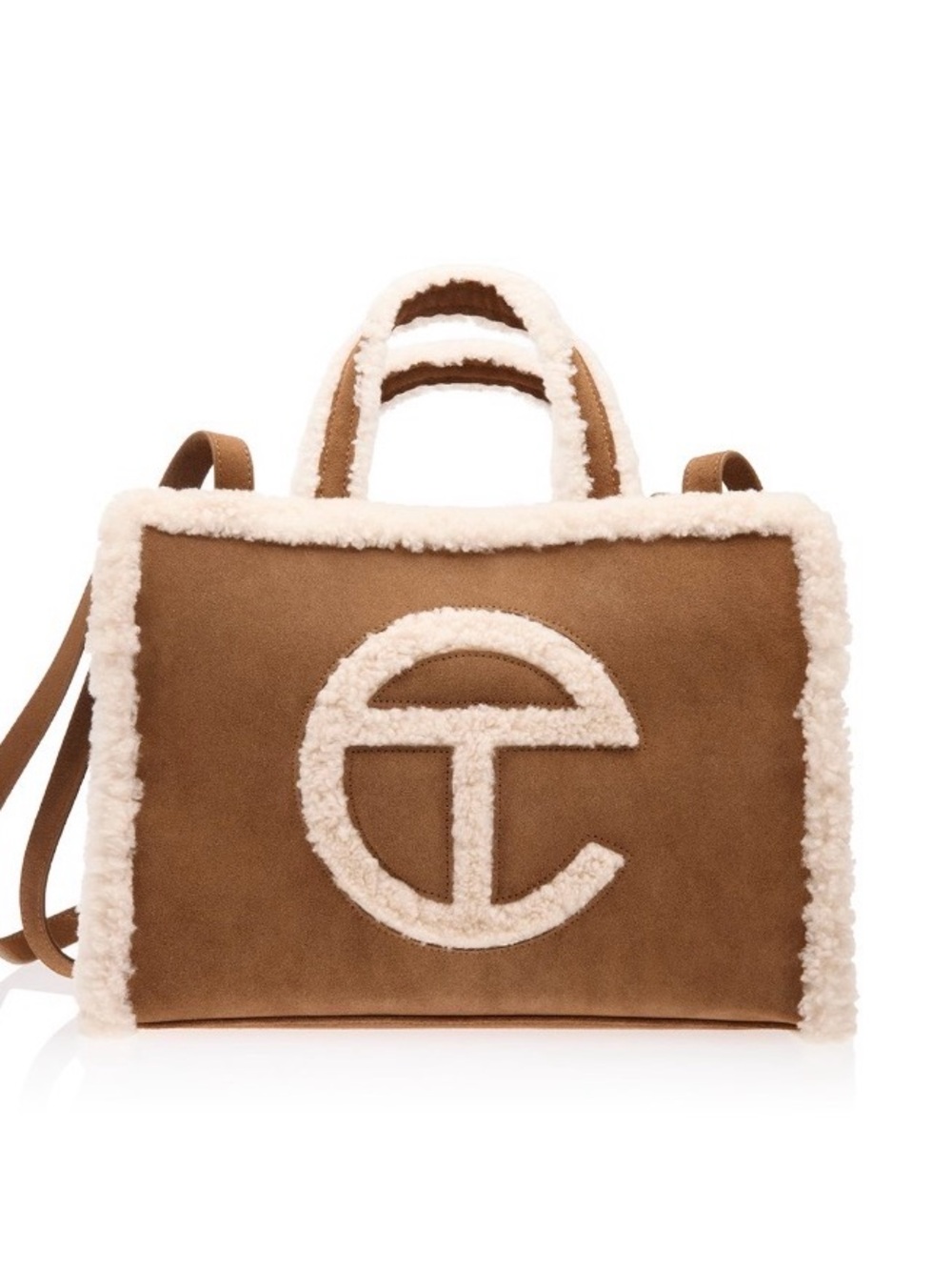 UGG Chestnut Brown Tote with Cream Shearling Trim
